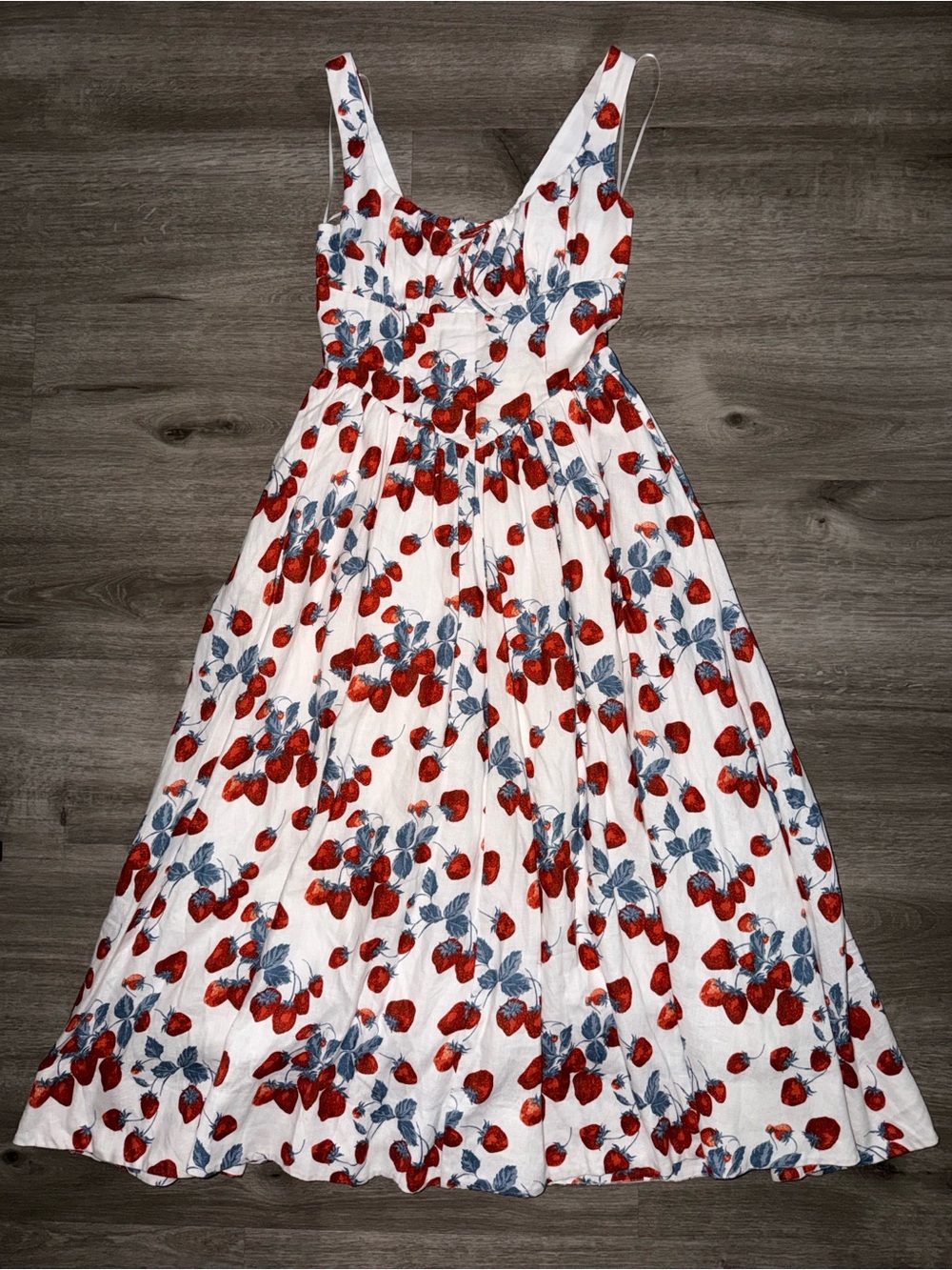 Reformation Balia Linen Sleeveless Basque-Waist Midi Dress - Picture 8 of 16